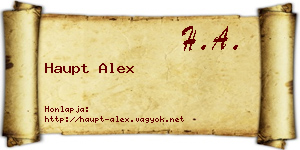 Haupt Alex névjegykártya